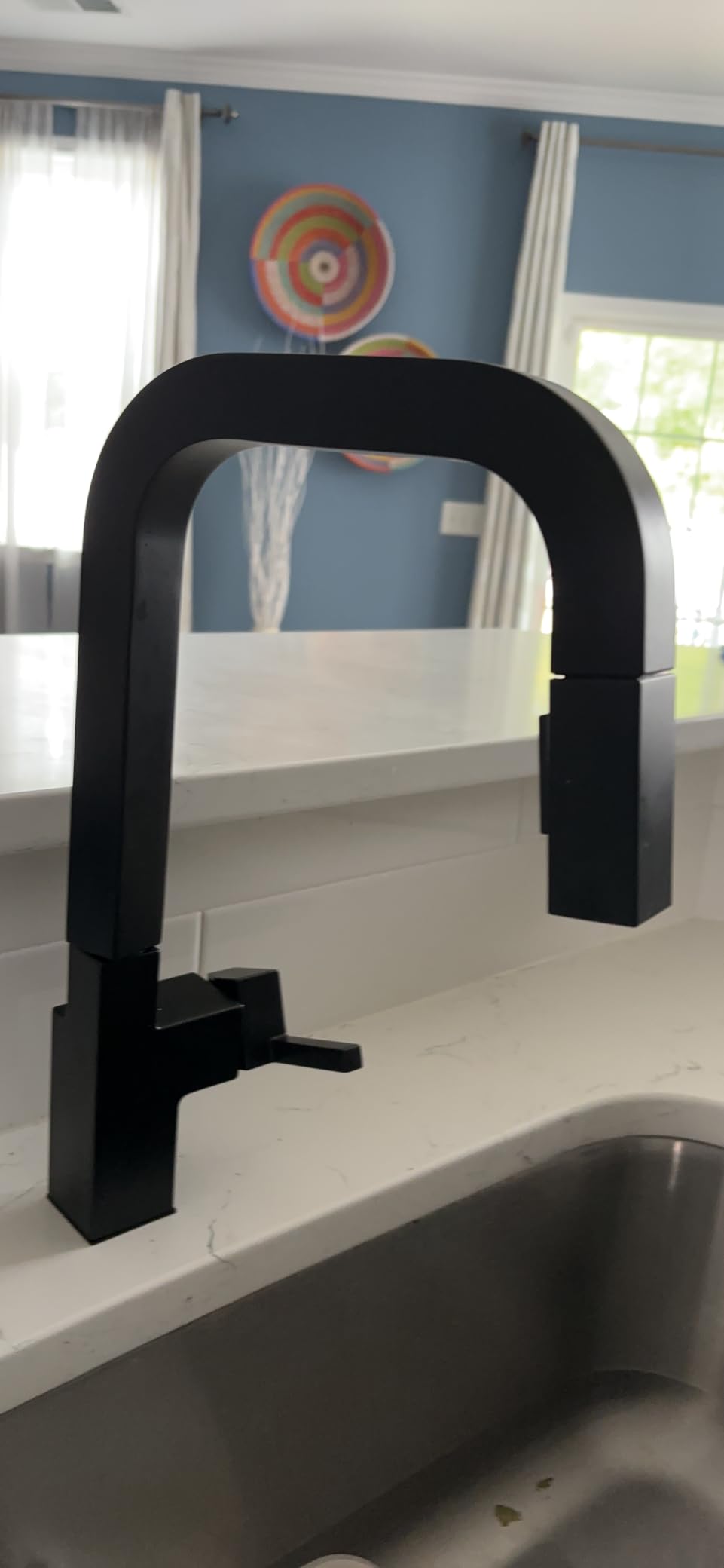 Delta Junction Brushed Nickel Kitchen Faucet with Pull Down Sprayer, Modern Single Hole Kitchen Sink Faucet, Single Handle, Spotshield Stainless 19825LF-SP customer photo 1