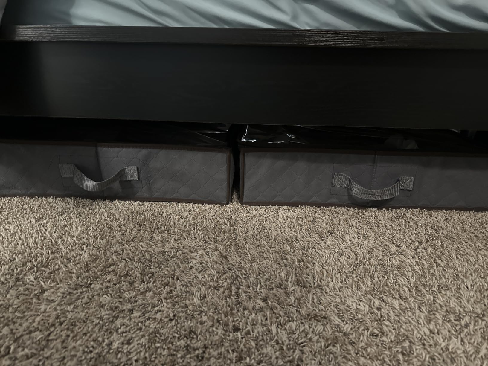 Set of 2, Under Bed Shoe Storage Organizer, Gray | Sturdy Structure, Adjustable Dividers, Reinforced Handle, Sturdy Zipper, Underbed Storage Solution with Clear Window customer photo 2