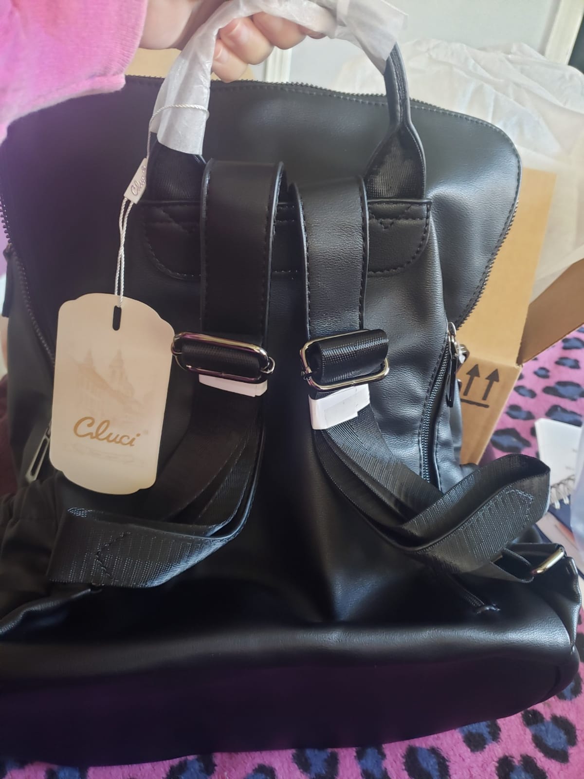 CLUCI Backpack Purse for Women Travel Backpack Large Leather Fashion Designer Lady Shoulder Bag with Tassel Brown customer photo 1