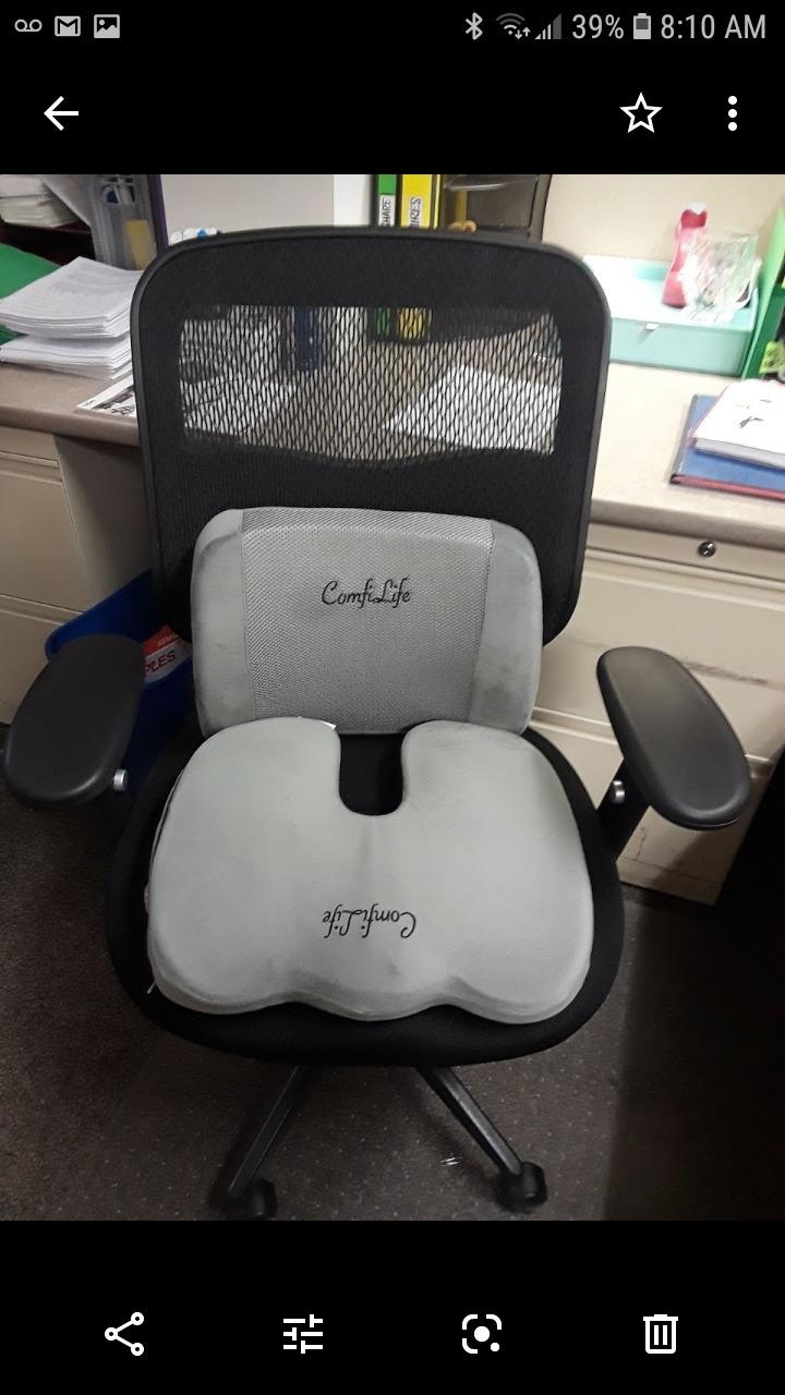 ComfiLife Lumbar Support Back Pillow Office Chair and Car Seat Cushion - Memory Foam with Adjustable Strap and Breathable 3D Mesh (Black) customer photo 1
