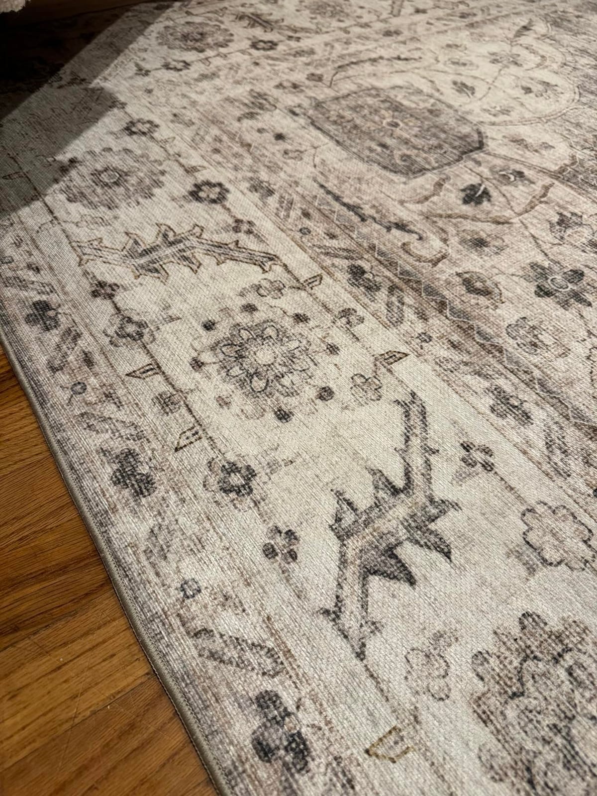 ReaLife Rugs Machine Washable Area Rug - Stain Resistant,Non-Shed - Eco-Friendly,Non-Slip, Family & Pet Friendly - Made from Premium Recycled Fiber - Vintage Bohemian Medallion - Beige Ivory, 3' x 5' customer photo 2