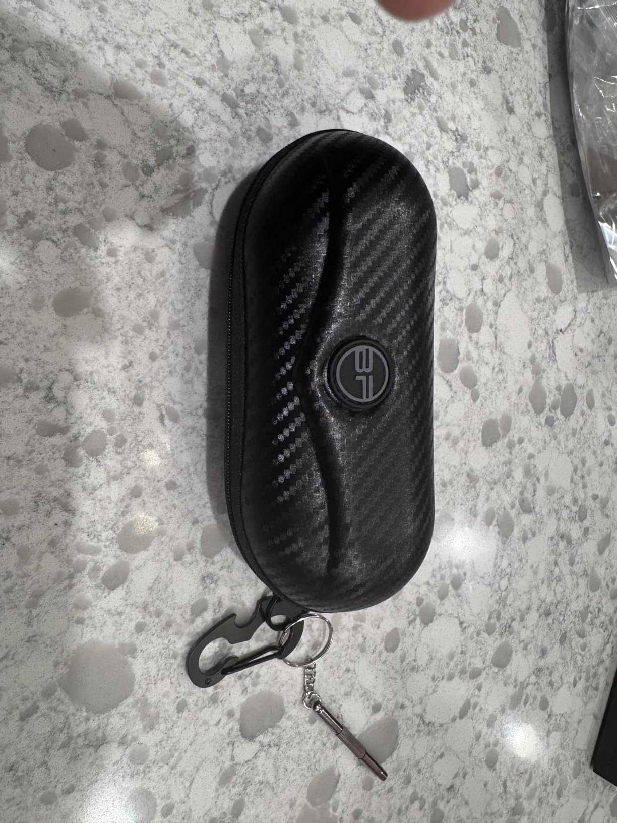 Sunglasses Case Semi Hard EVA Shell with Metal Hanging Hook Belt Clip Sun Glasses Storage customer photo 2