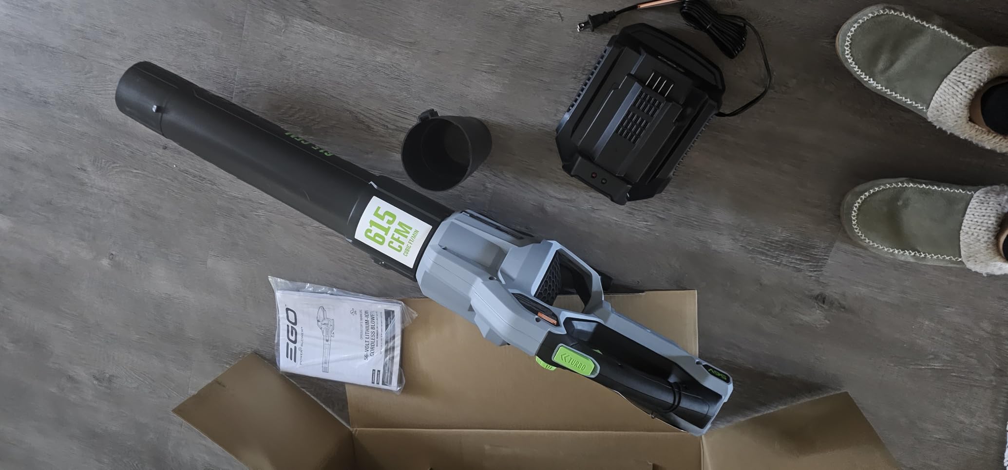 EGO POWER+ Cordless Electric Leaf Blower, 615 CFM, With Battery - LB6151 - Clean up in the yard and after mowing - includes EGO 56V 2.5Ah battery and charger - battery compatible with 100+ EGO tools customer photo 1