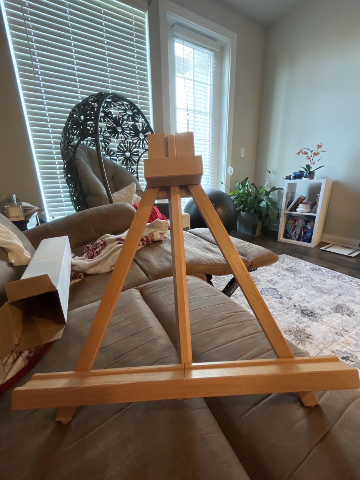 Miratuso Painting Easel, A-Frame Wooden Tabletop Easel Display Stand | Adjustable, Holding Canvas Up to 22 inch High, Foldable, Portable Multiple Use Photo and Sign Holder, Gift for Artist Beginner customer photo 2