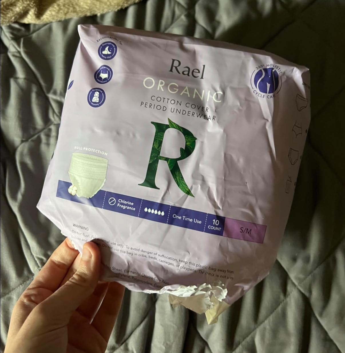 Rael Disposable Underwear for Women, Organic Cotton Cover - Incontinence Pads, Postpartum Essentials, Disposable Underwear, Unscented, Maximum Coverage (Size S-M, 12 Count) | Leak Locker, Unscented, Extended Coverage for Women, Period Essentials, Postpartum Essentials, Feminine Care customer photo 2