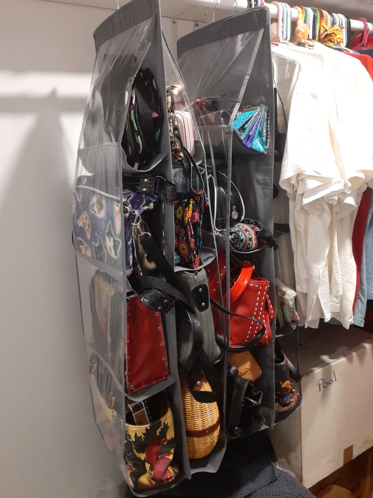 Purse Organizer - 2 Pack, Purse Hanger, Heavy Duty, Thicken Metal Hooks, Hand Bag Storage Organizer, Grey customer photo 1