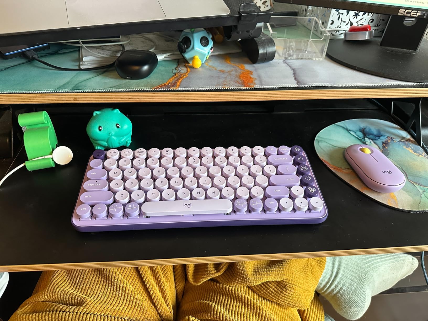 Logitech POP Keys Wireless Mechanical Keyboard with Emoji Keys - Rose | Customizable emoji keys, durable compact design, Bluetooth or USB connectivity, multi-device, multi-OS compatible customer photo 2
