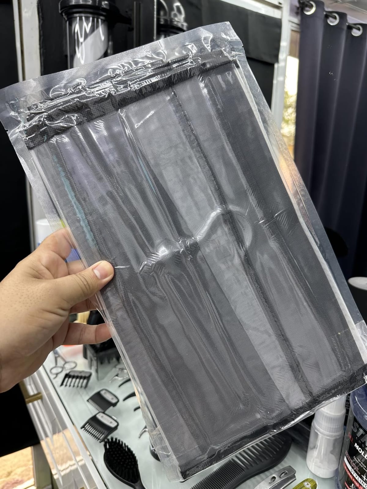 2 Packs Hanging Handbag Organizer for Closet, Purse Storage Holder with 8 Easy Access Clear PVC Pockets, Gray customer photo 2