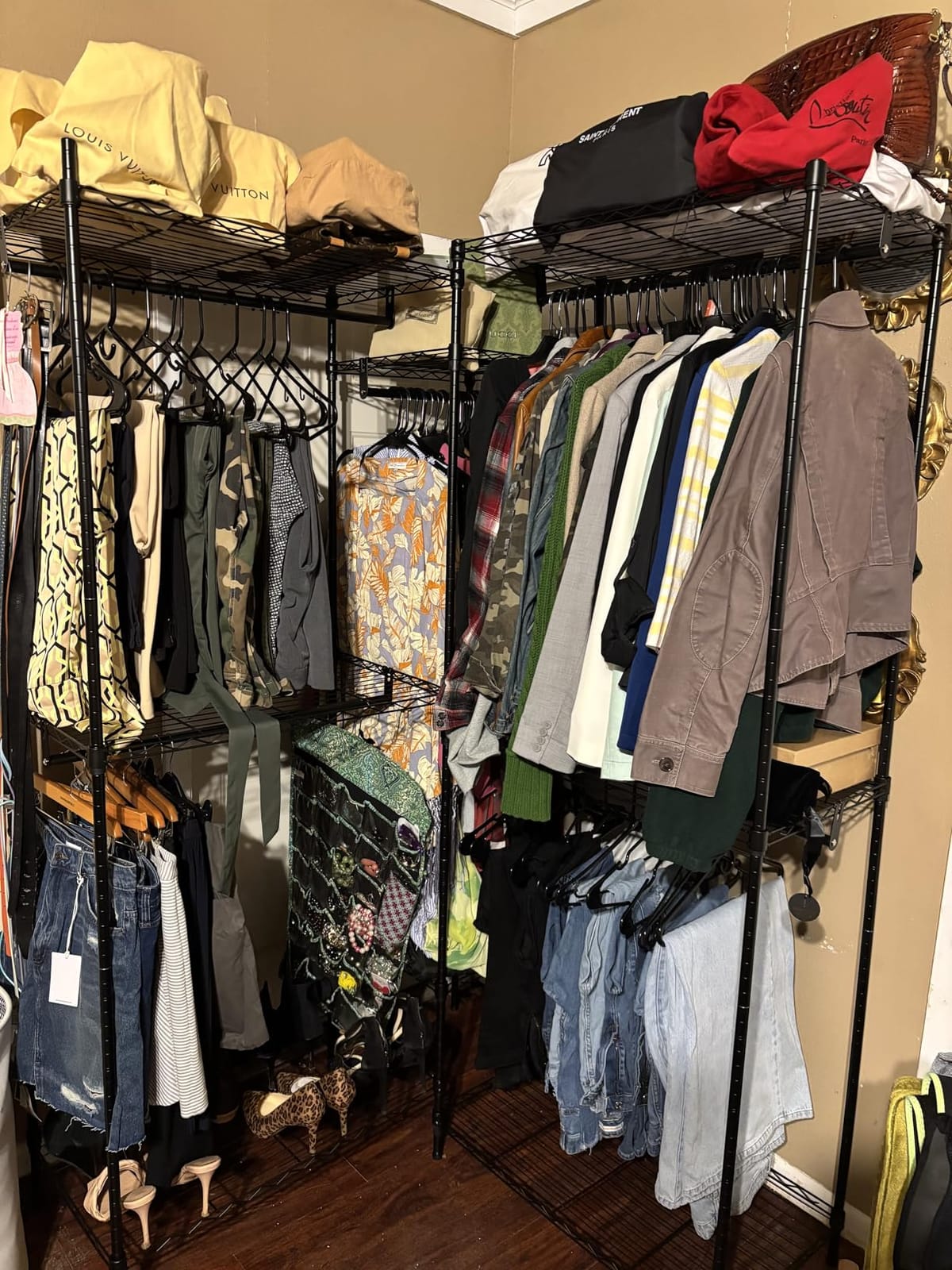 Raybee Clothes Rack, L Shaped Portable Closets for Hanging Clothes, 900LBS | Heavy Duty, Tool-Free Assembly, Adjustable Shelves, Freestanding, Space Saving, Garment Rack for Corner, Closet Organizer customer photo 1