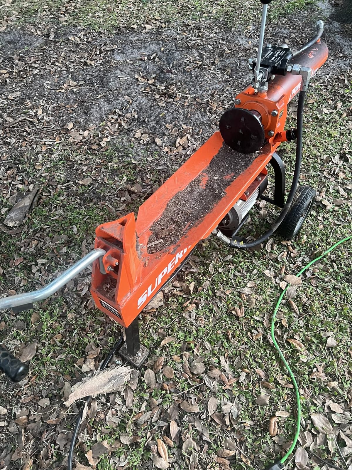 SuperHandy Hydraulic Log Splitter, 14 Ton, Portable Firewood Splitter | for firewood, cabins and seasonal wood prep; auto-return ram helps keep splitting cycles moving customer photo 1