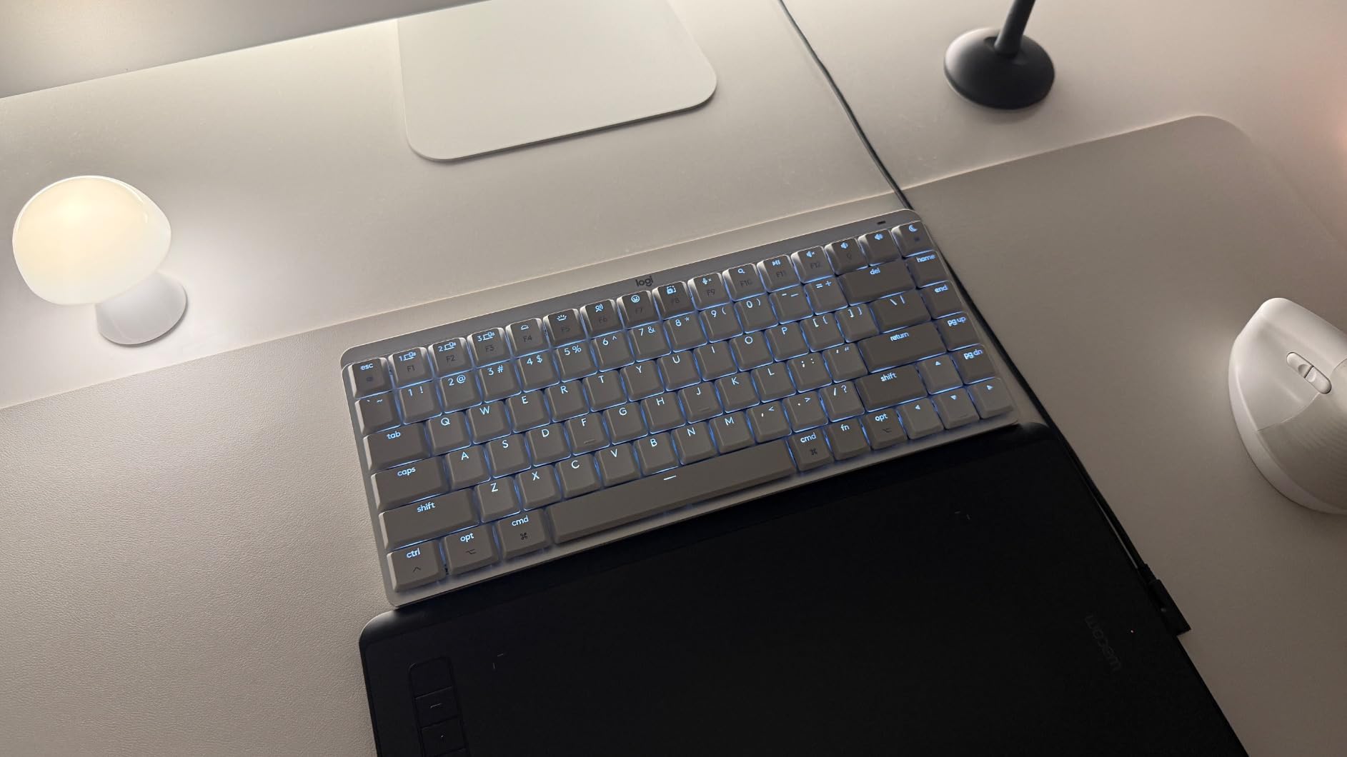Logitech MX Mechanical Mini Mac Wireless Keyboard Low-Profile - Space Grey | Tactile quiet mechanical switches, Smart backlit keys, Bluetooth pairs with 3 devices, USB-C rechargeable, 15 days customer photo 1