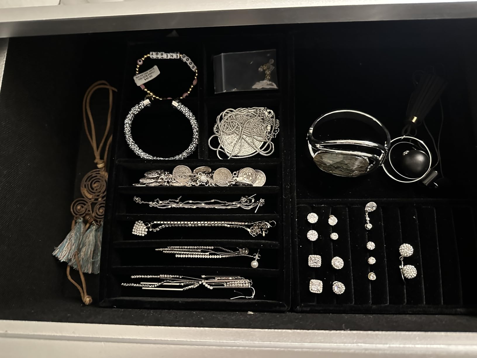 ProCase Stackable Jewelry Organizer Trays for Drawers, Jewelry Drawer Inserts Container Display Case Storage for Earring Necklace Rings Bracelet with Removable Dividers -Grey, 4 Layers customer photo 1