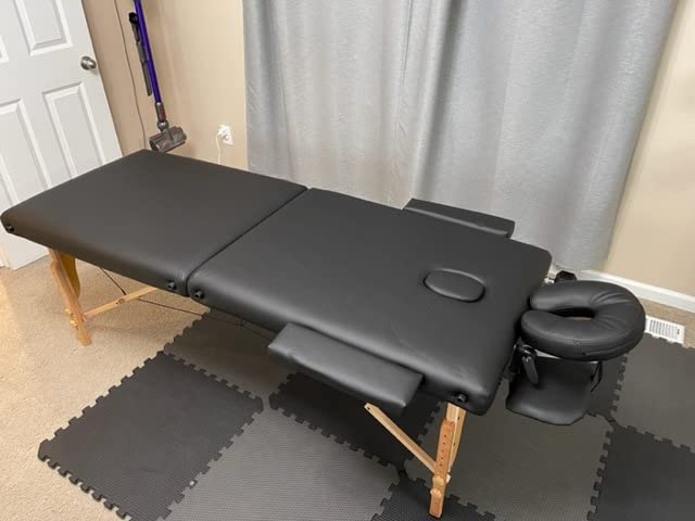 KCC Memory Foam Massage Table Premium Portable Foldable Massage Bed Height Adjustable, 84 Inches Long 28 Inches Wide Home Salon Spa Bed with Accessories & Carrying Case customer photo 2