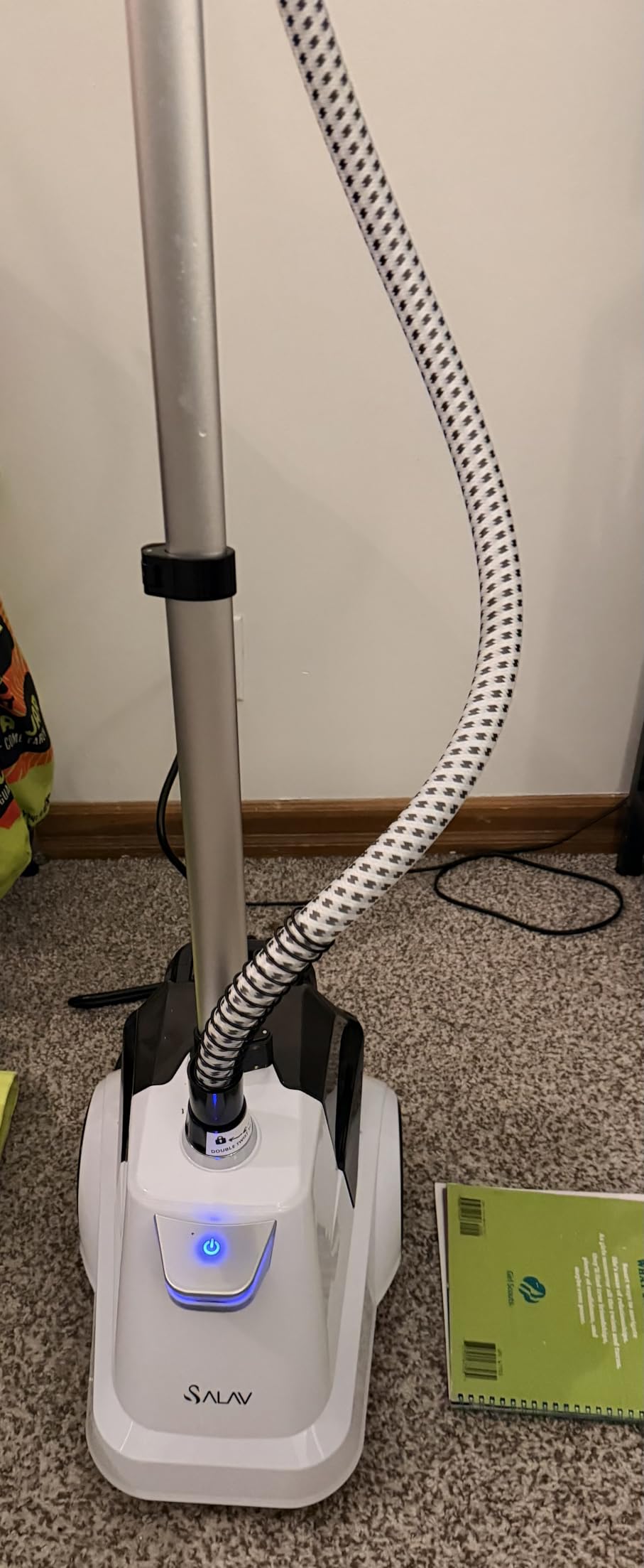 SALAV Heavy Duty Commercial Full-Size Garment Steamer with Foot Pedals and Extra Large 3L (101.5 oz) Water Tank, 1800 watts of Powerful Steam (Navy) customer photo 2