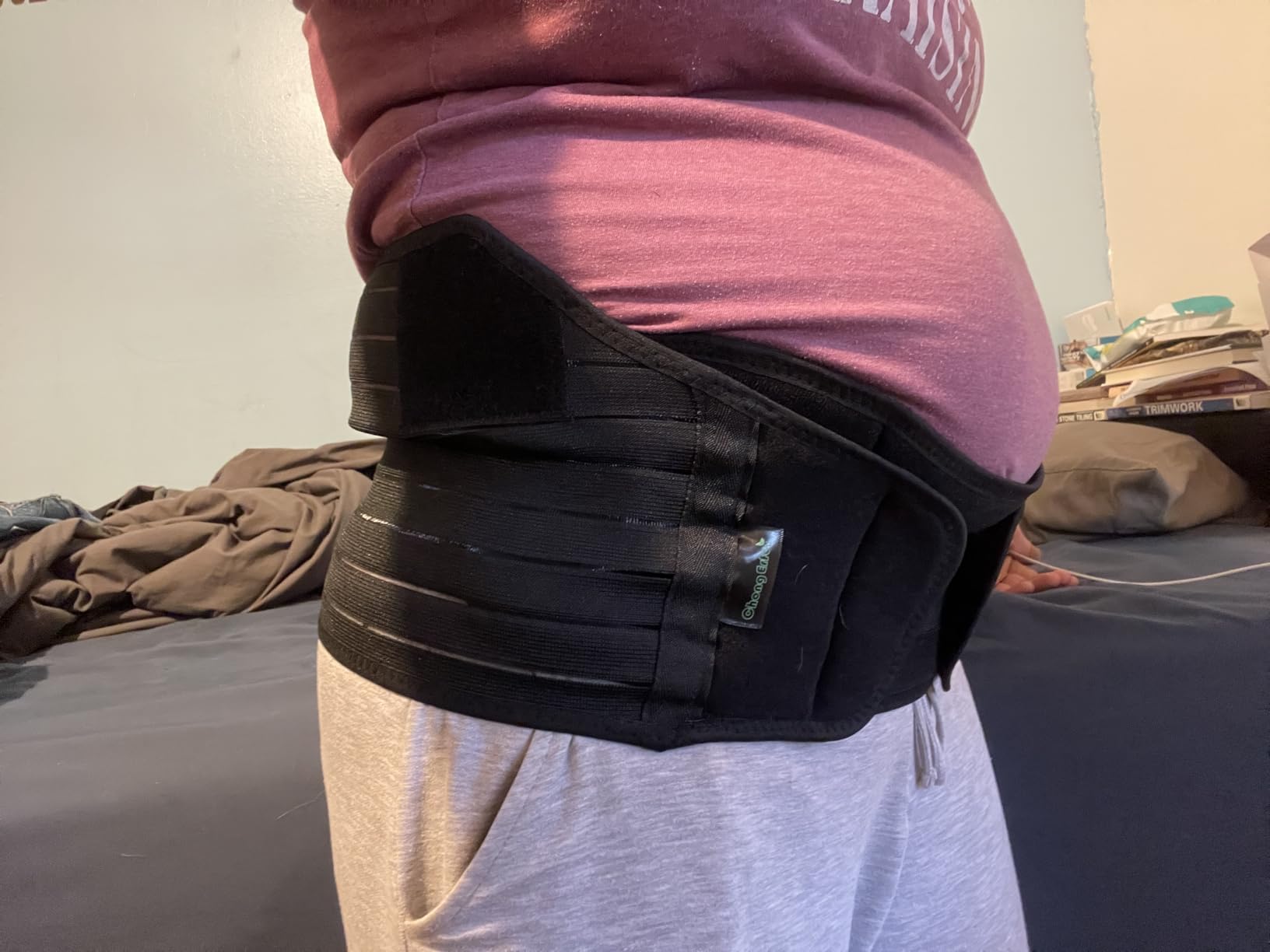ChongErfei Maternity Belt, Pregnancy 3 in 1 Support Belt for Back/Pelvic/Hip Pain, Maternity Band Belly Support for Pregnancy Belly Support Band (L: Fit Ab 39.5