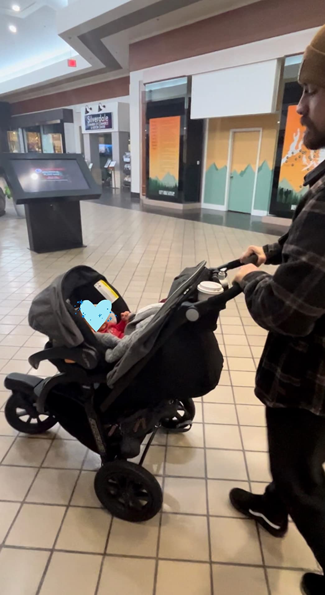 Chicco Activ3 Lightweight Baby Jogging Stroller, All-Terrain 3-Wheel | Eclipse/Grey, UPF 50+ canopy, FlexCore suspension, compact travel stroller customer photo 2