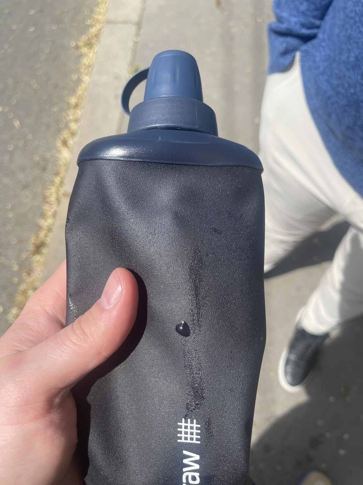 LifeStraw Peak Series - Collapsible Squeeze Bottle Water Filter System BPA Free - 650 ml for Trail Running, Camping, Hiking, Travel, Cycling, and Fishing; Dark Mountain Gray customer photo 2