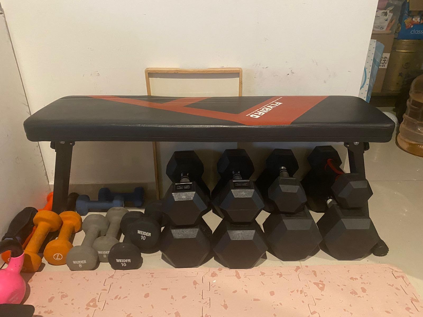 FLYBIRD Foldable Flat Weight Bench for Home Gym, 600/1000 lbs Capacity with Dual Locking for Strength Training, Easy Setup & Storage for Small Apartments, Lifting, Hip Thrust, Dumbbell Workout customer photo 2