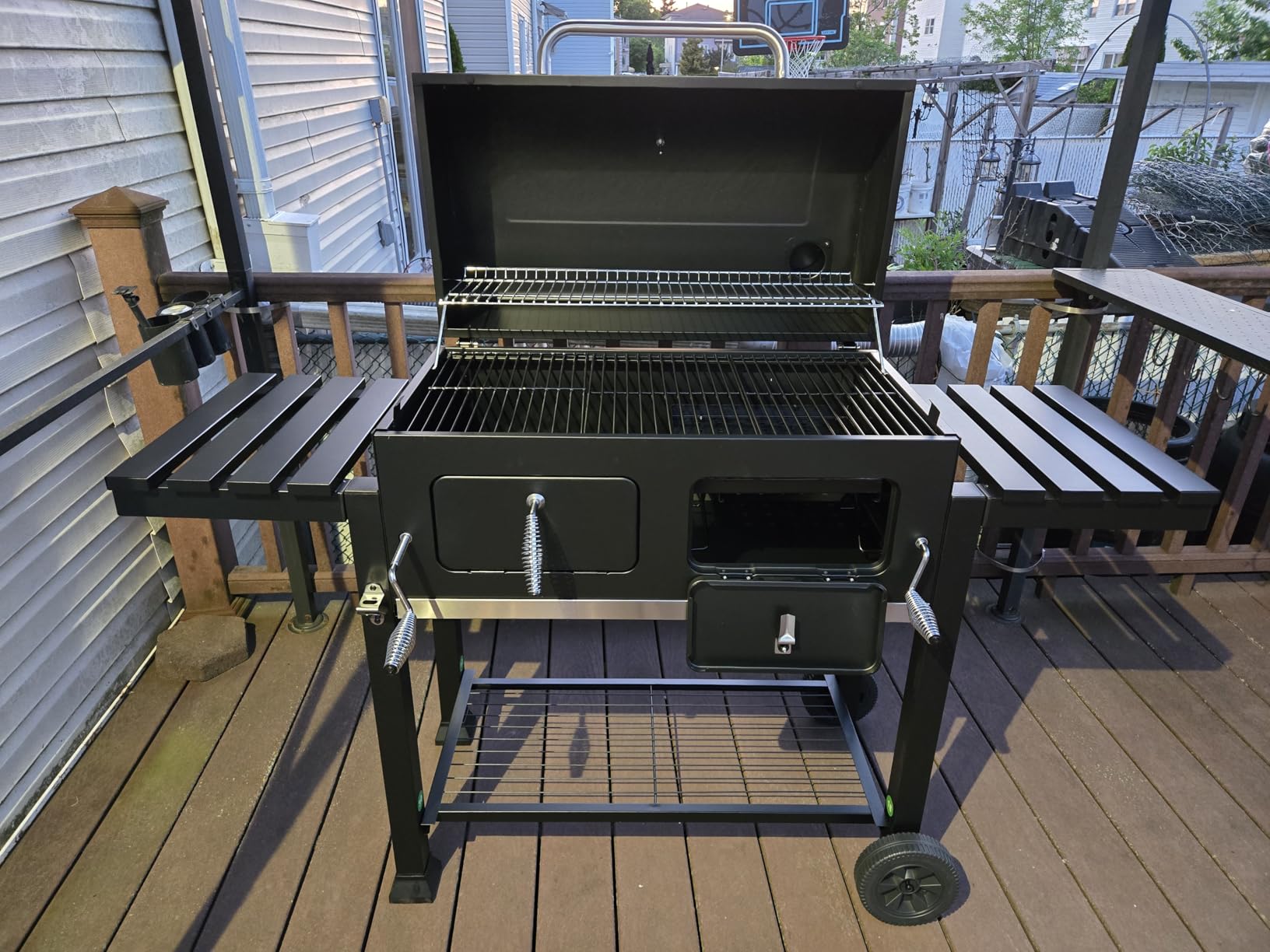 Sophia & William Extra Large Charcoal Grills with 794 SQ.IN Cooking Area | Outdoor Barbecue Grill Heavy Duty with 2 Individual Lifting Charcoal Tray and Foldable Side Table, BBQ Outdoor Cooking, Black customer photo 1