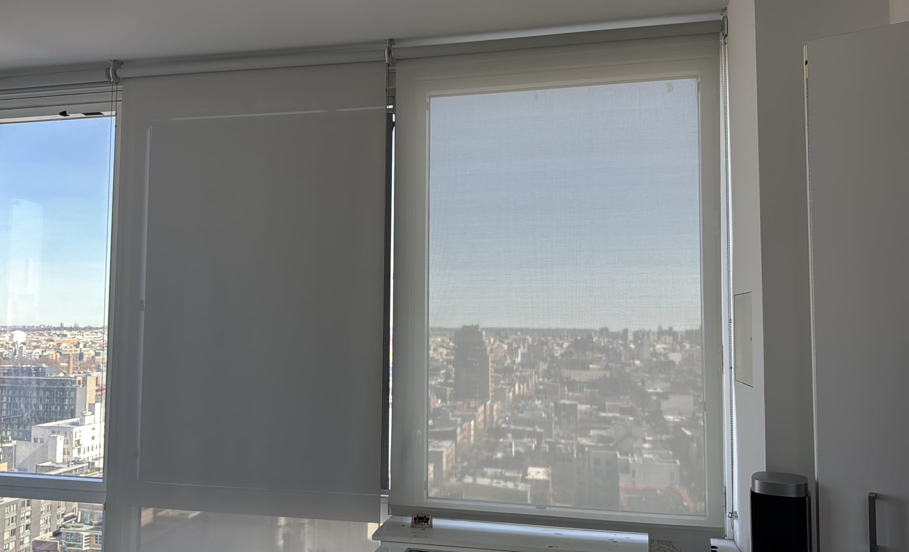 No-Drill Motorized Blackout Blinds with Remote, White, 34