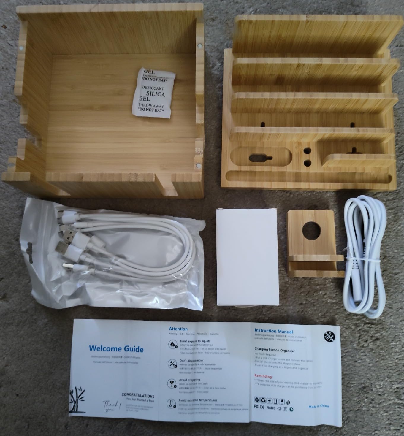 Pezin & Hulin Multi Device Charging Station with Drawer & USB Charger (Bamboo) customer photo 1