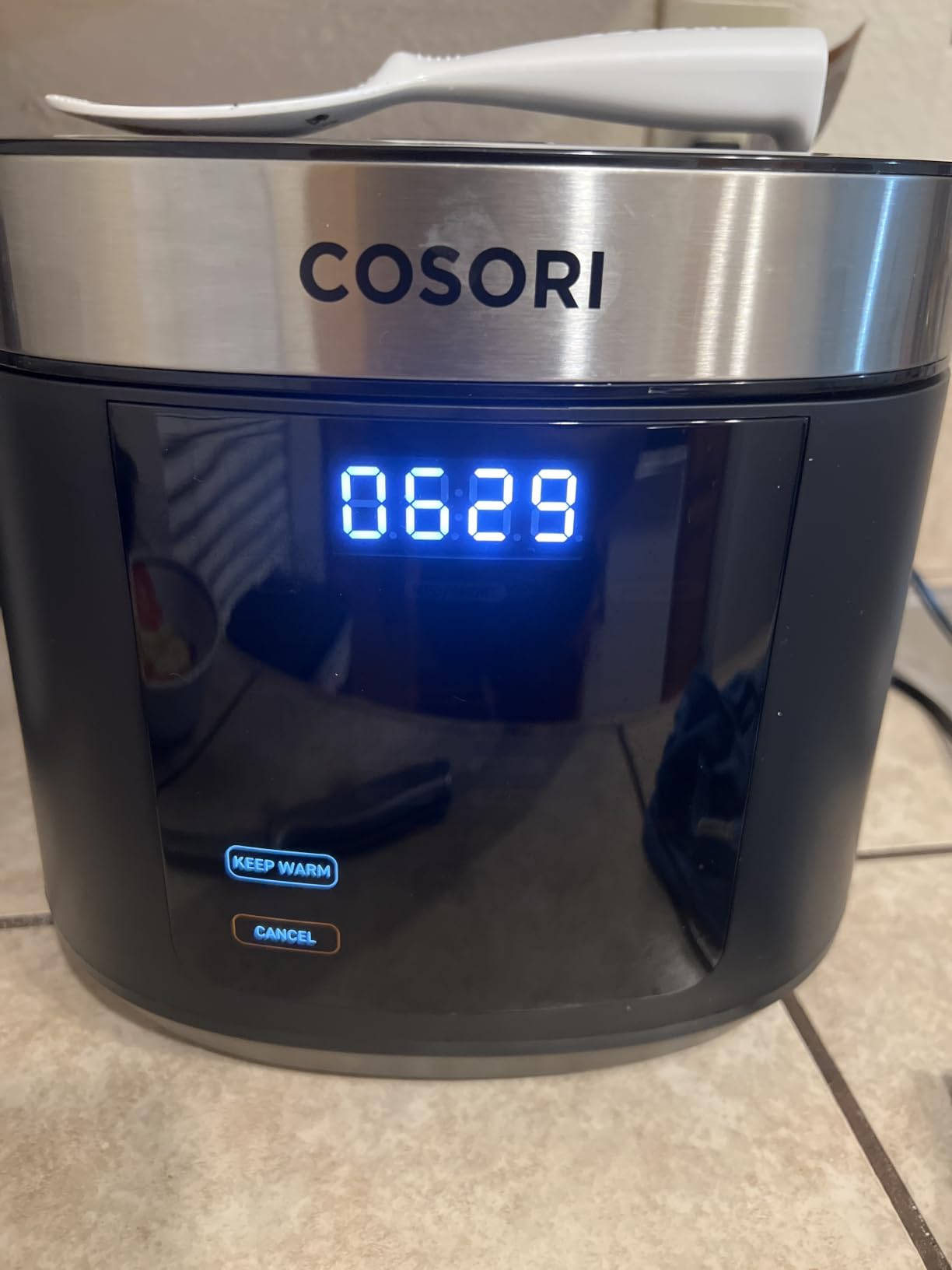 Cosori Rice Cooker 10 Cup, Fuzzy Logic, Ceramic Coating Inner Pot, 18-in-1, 24H Keep Warm & Delay Timer, Stainless Steel Steamer Basket, Non-stick Ceramic Coating, Sauté, Slow Cook, Black customer photo 1