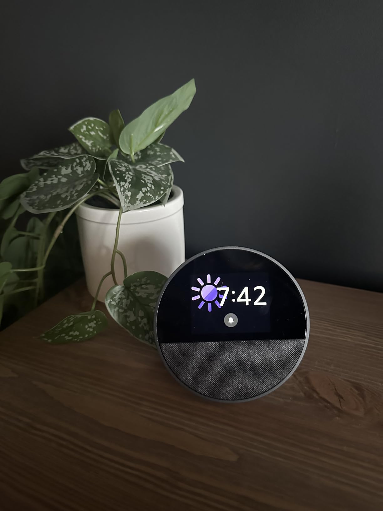 Amazon Echo Spot (newest model), Great for nightstands, offices and kitchens, Smart alarm clock, Designed for Alexa+, Ocean Blue customer photo 1