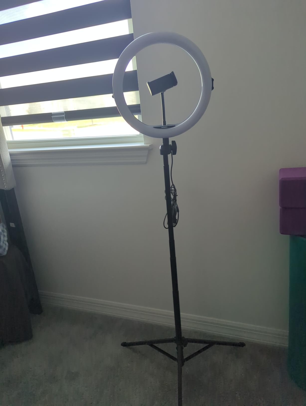 SQUATZ 11'' LED 12W Selfie Ring Light with Wired Control, 3 Color Modes, 10 Brightness Levels, Tripod Stand with 6 Sections, Phone Holder, Adjustable Brightness Levels for Influencers, YouTube, TikTok customer photo 2