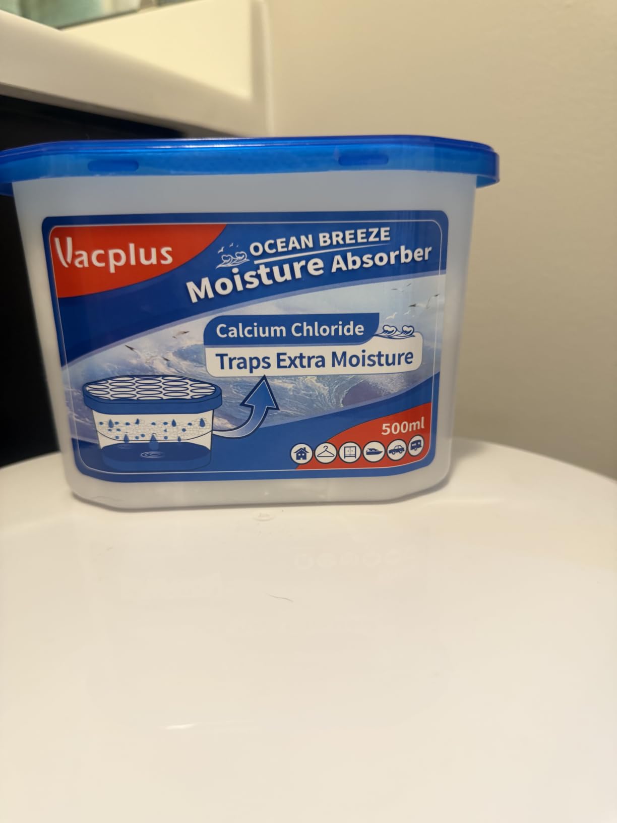 Vacplus Moisture Absorber, 10.5 OZ, Strong Absorption, Fragrance Free | Closet, Bathroom, Kitchen, Study, Odor Eliminator, Dehumidifier Bucket, 12 Pack customer photo 2
