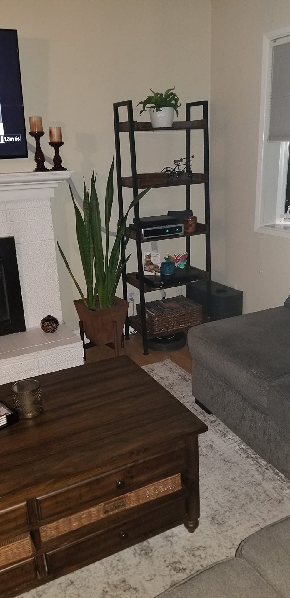 ASTARTH 5-Tier Ladder Shelf, 67 Inch Tall Open Wooden Bookshelf with Metal Frame for Living Room, Rustic Brown customer photo 2