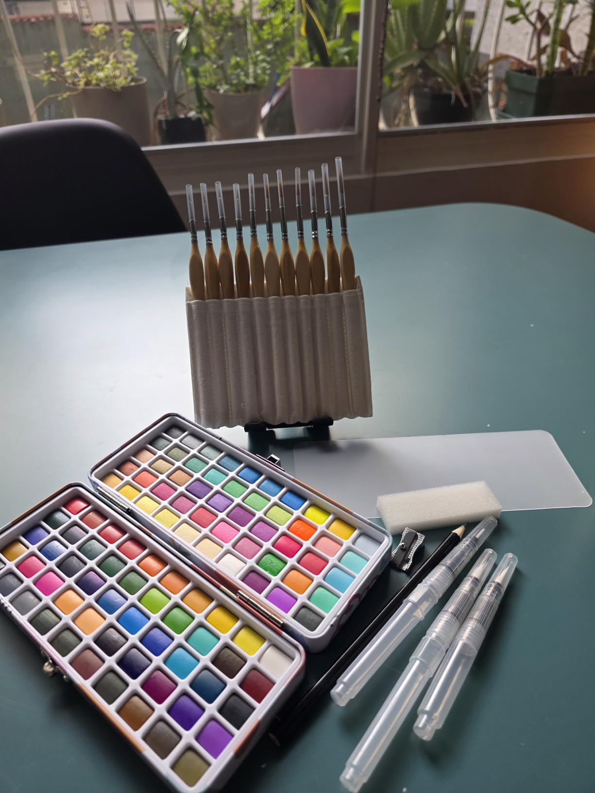 Grabie 50 Color Watercolor Paint Set with Detail Paint Brushes | High Pigment Paints, Blendable Colors, Portable Travel Case, Painting, Sketching, Illustration, Beginner And Hobby Artists customer photo 1