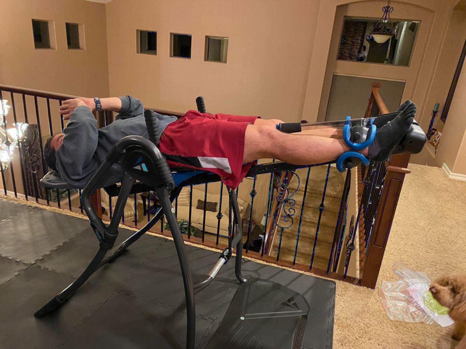 TEETER FitSpine LX9 Inversion Table, Deluxe Easy-Reach Ankle Lock, Decompression Surface for Back Pain Relief, Integrated Accessories, UL Safety Certified, Heavy-Duty 300 lb Capacity, FDA Registered customer photo 2