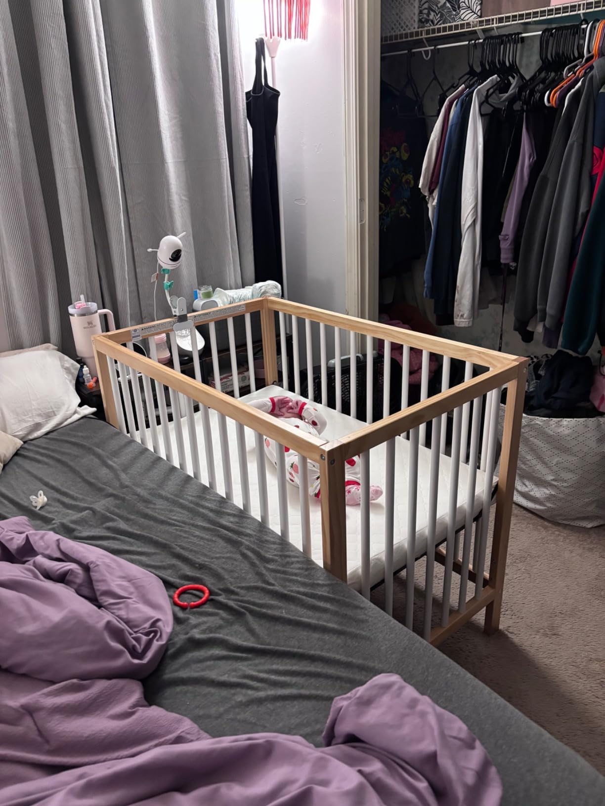 Graco Teddi 4-in-1 Convertible Mini Crib with Bonus Mattress, Driftwood | GREENGUARD Gold Certified, 2.75-Inch Water Resistant Mattress Included, Small Spaces Crib, Easy 30-Minute Assembly customer photo 2
