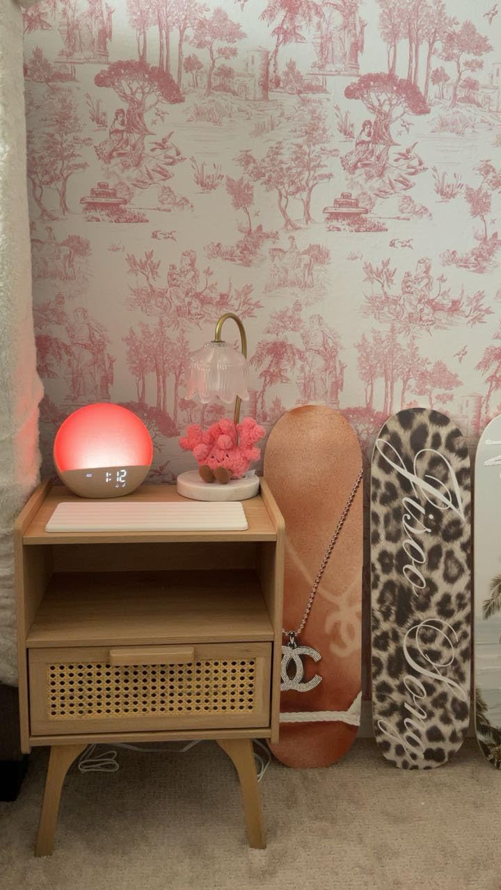 Lerliuo Rattan Nightstand, Boho Side Table with Drawer Open Shelf | Cane Accent Bedside End Table with Solid Wood Legs for Bedroom, Dorm and Small Spaces (Natural) customer photo 1