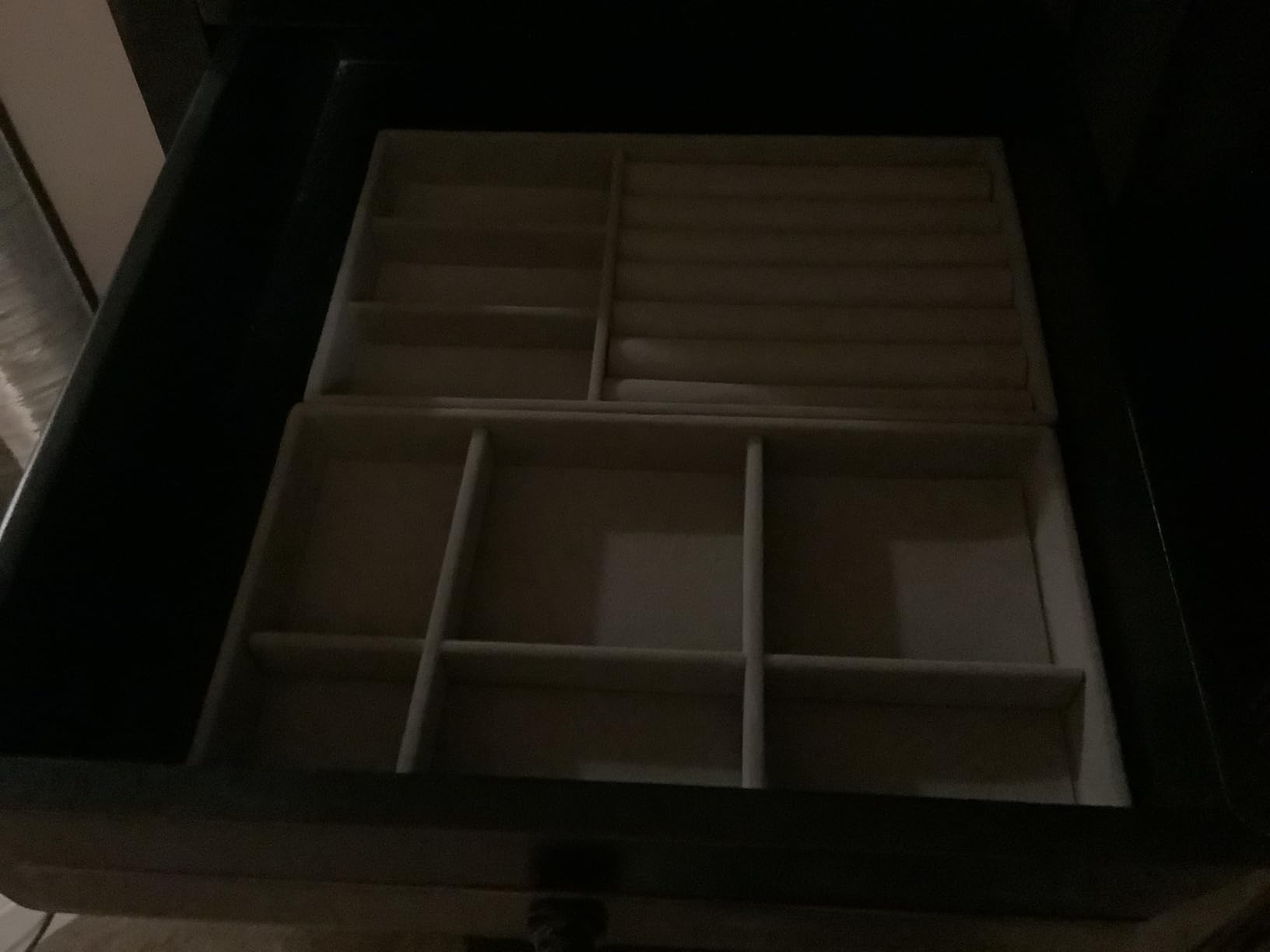 18 Pcs Jewelry Drawer Organizer Inserts, Stackable Jewelries Inserts for Dresser Drawers, Drawer Insert Organizers Velvet Jewelry Trays for Rings Earring Bangle Necklace (Beige) customer photo 2