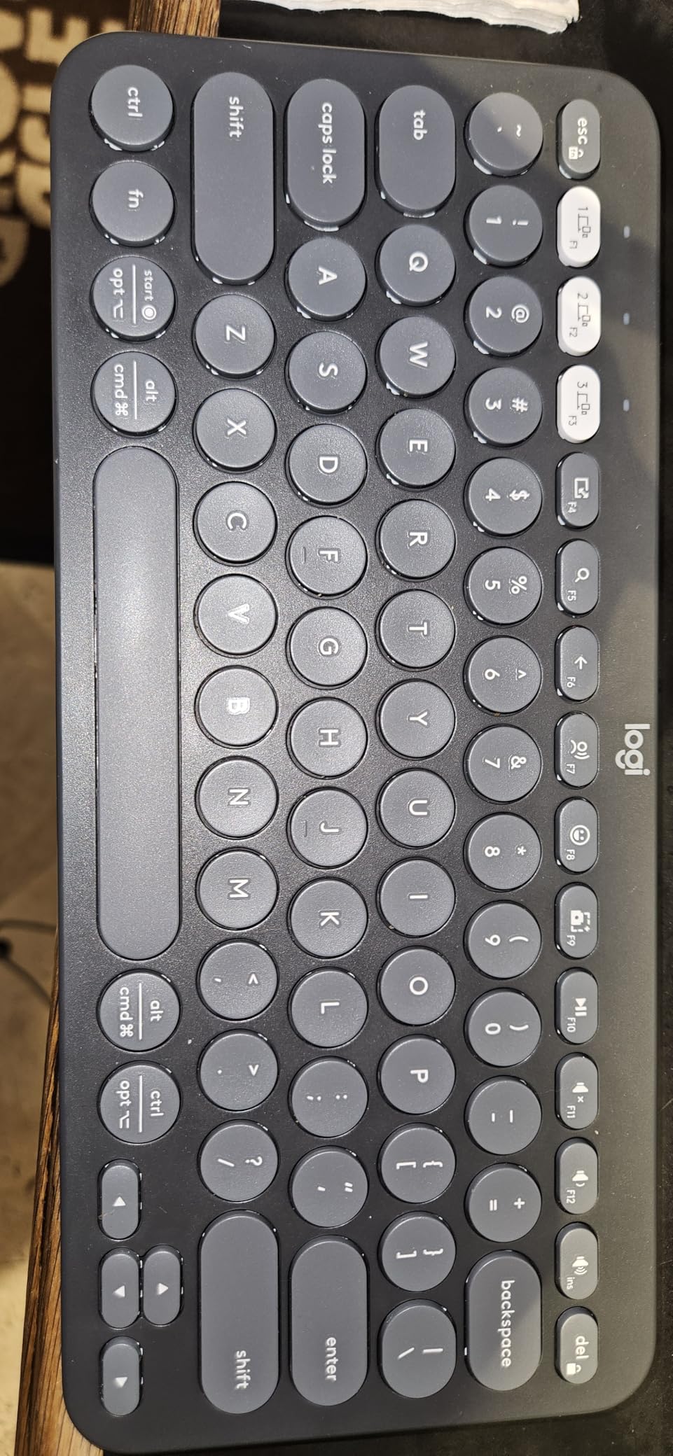 Logitech Pebble Keys 2 K380s Wireless Bluetooth Keyboard - Tonal Graphite | Slim portable compact Bluetooth keyboard, customizable keys, switch between 3 paired devices with Easy-Switch buttons. customer photo 1