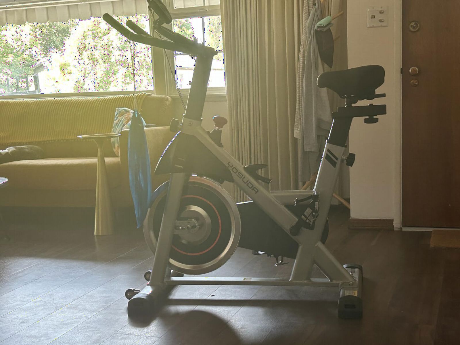 YOSUDA Exercise Bike, Magnetic Friction Stationary Bike with App Training | Magnetic Indoor Cycling Low Noise Bike for Home with 300 lb Weight Capacity, Tablet Holder and Fitness Course for Weight Loss customer photo 1