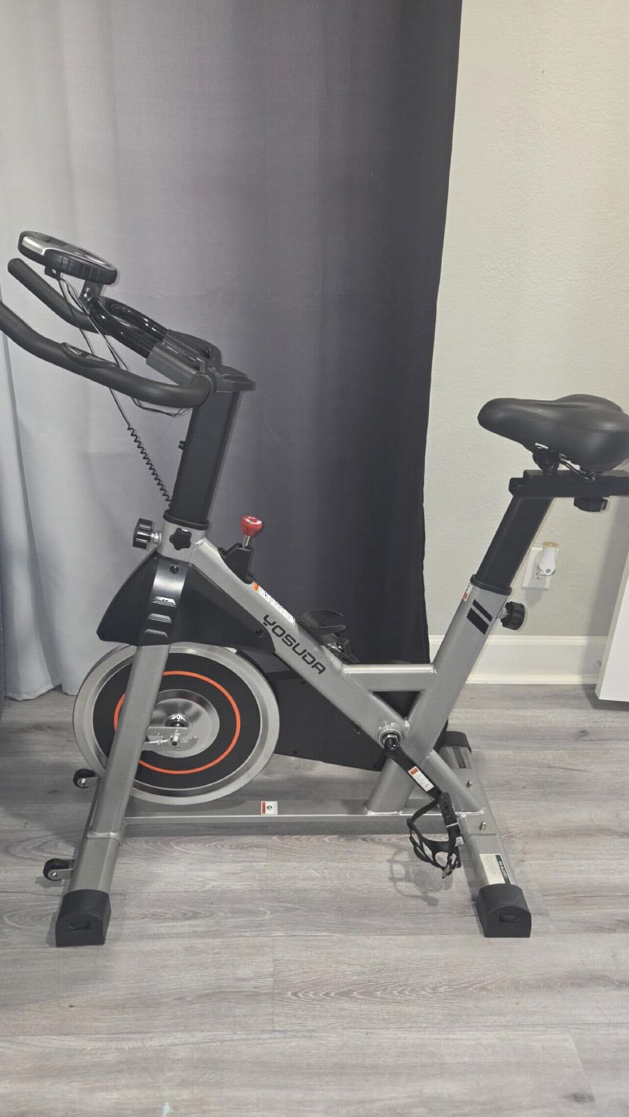 YOSUDA Exercise Bike, Magnetic Friction Stationary Bike with App Training | Magnetic Indoor Cycling Low Noise Bike for Home with 300 lb Weight Capacity, Tablet Holder and Fitness Course for Weight Loss customer photo 2