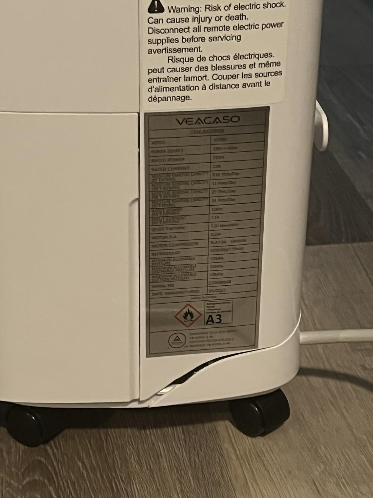 VEAGASO 34 Pint/D Dehumidifier for Basement with Drain Hose, 2500 Sq.Ft Dehumidifiers for Home, Bathroom, Bedroom - 3 Modes, 24H Time, 40dB, 0.53 Gallon Water Tank, Intelligent Humidity Control customer photo 2
