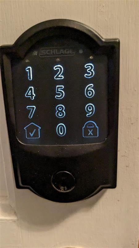 Schlage Encode Smart WiFi Deadbolt Lock with Century Trim, Satin Brass | Keyless entry door lock, Touchscreen keypad, App control, Alexa, Google Home, Ring & Airbnb compatible, Certified security customer photo 1