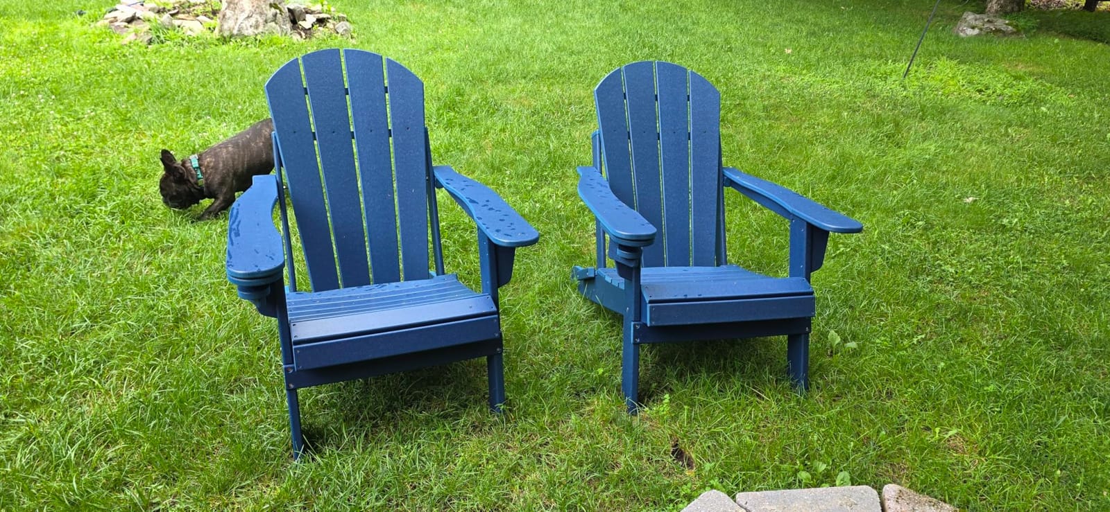 Folding Adirondack Set of 2, HDPE Blue customer photo 1