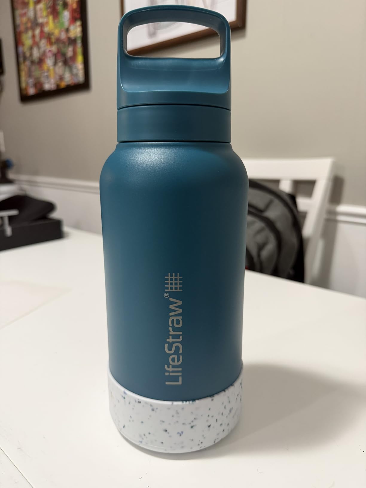 LifeStraw Go Series - Insulated Stainless Steel Water Filter Bottle for Travel and Everyday Use Removes Bacteria, Parasites and Microplastics, Improves Taste, 24 oz, Laguna Teal customer photo 2