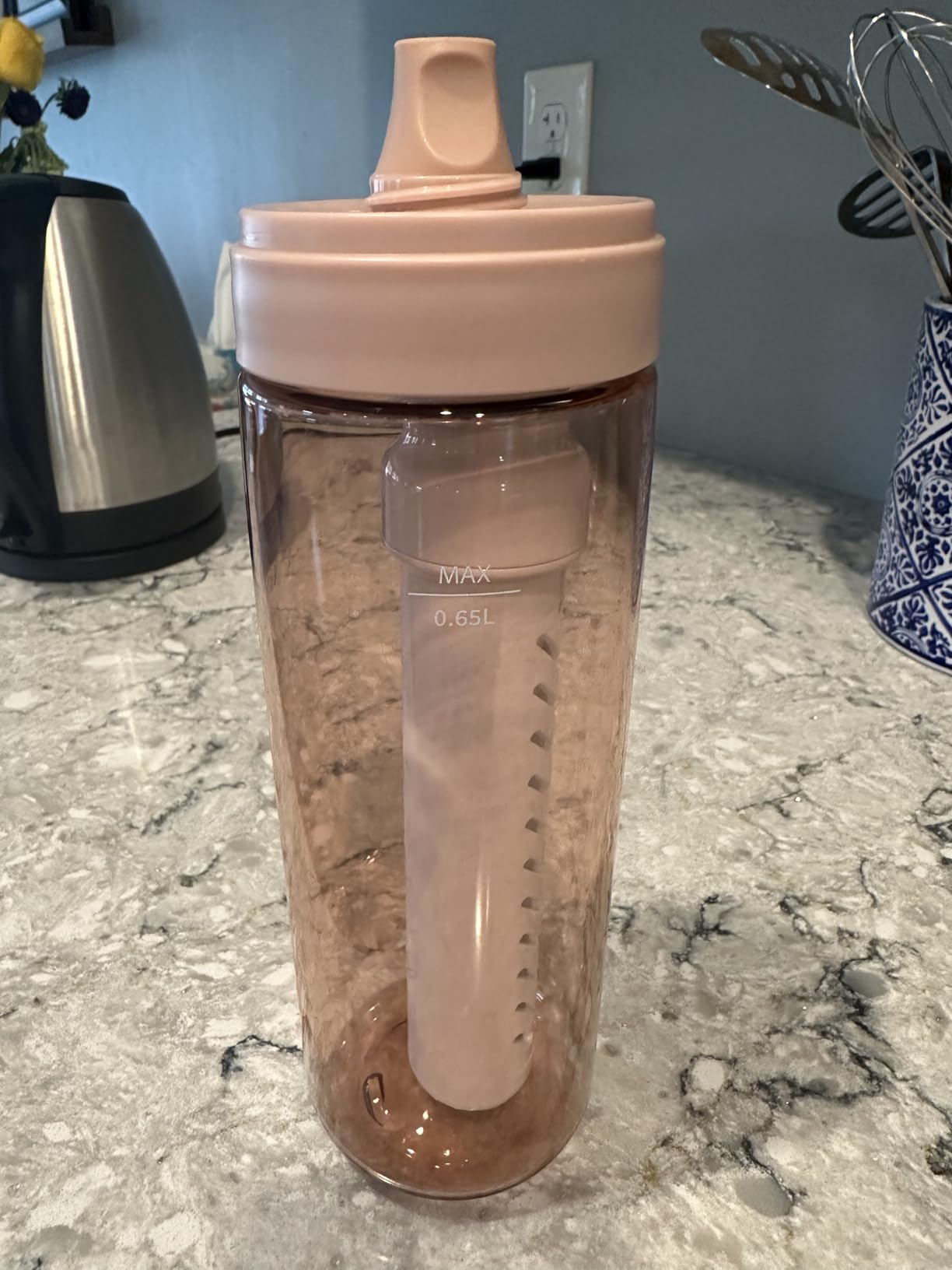 LifeStraw Go Series Water Filter Bottle - BPA-Free, Removes Bacteria, Parasites, Microplastics, Improves Taste, 22oz, Aegean Sea customer photo 2