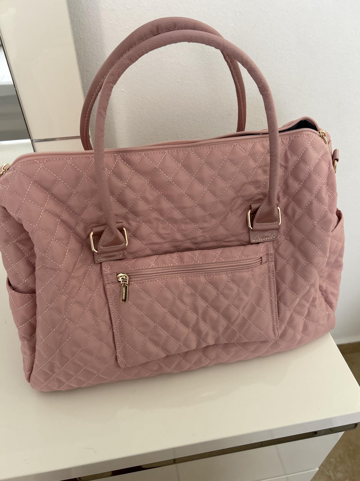 LOVEVOOK Diaper Bag Tote, Stylish & Lightweight Diaper Backpack for Mom & Dad, Large Capacity Baby Bag with Insulated Bottle Pockets, Changing Pad & Pacifier Case Included, Perfect for Hospital & Travel, Pink customer photo 1