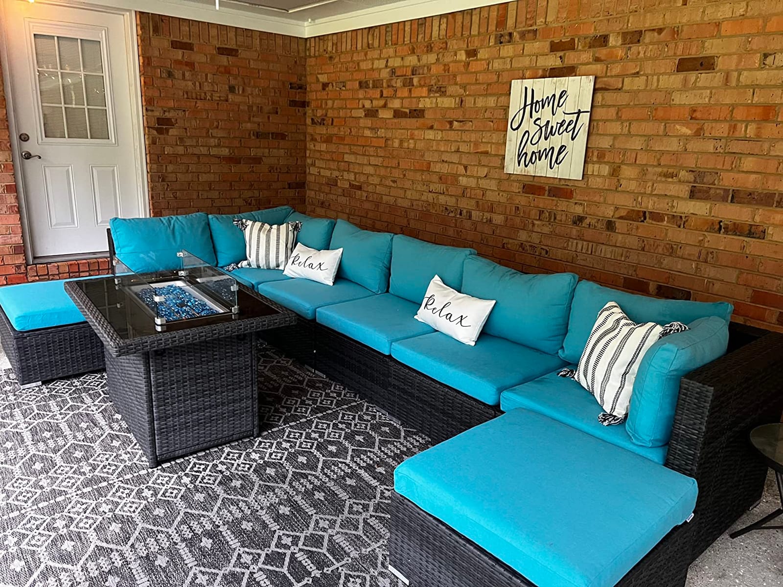 NICESOUL 8 Person Outdoor Patio Furniture Set, Extra Large Wicker Sectional Sofa with Ottoman, All-Weather Wide and Deep Seating Conversations for Outside Garden, 29.3'' High Back Comfy Couches,Grey customer photo 2