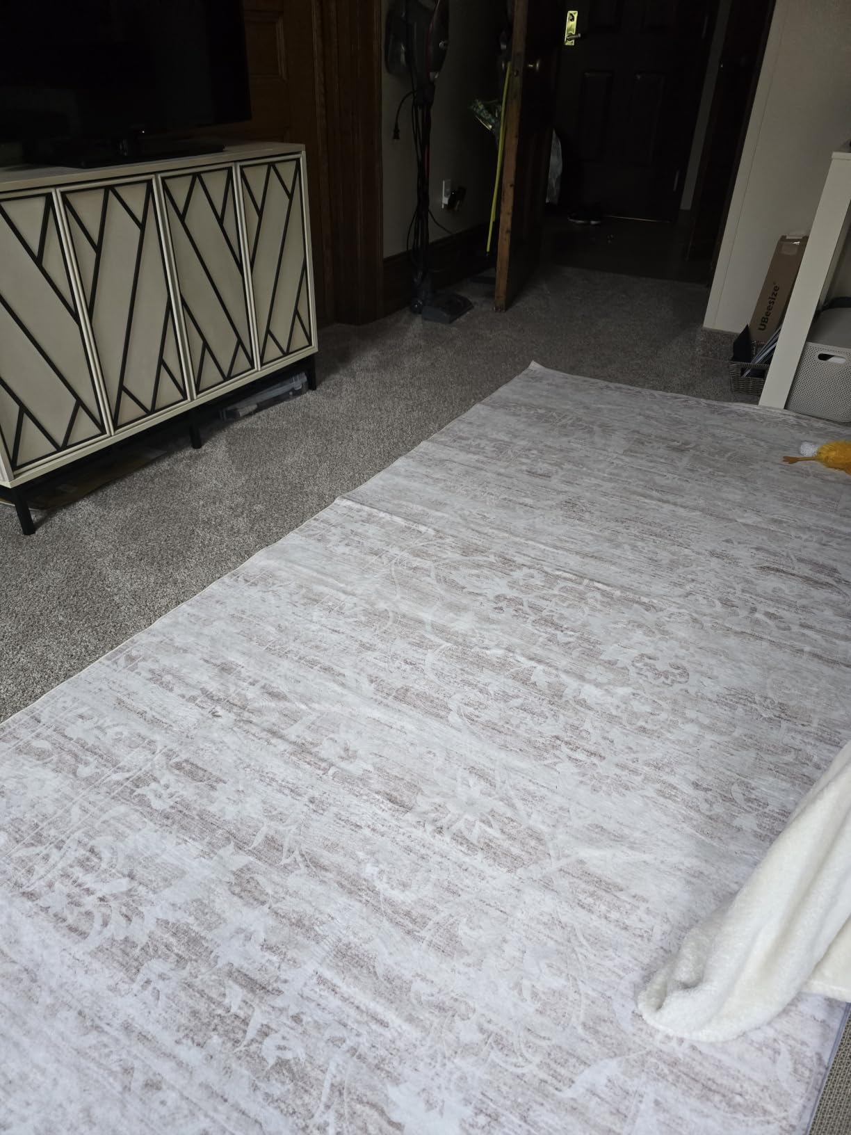 Soalmost 8x10 Area Rugs for Living Room, Washable Neutral Soft Rug Beige | Vintage Floral Non-Slip Low Pile Throw Large Carpet for Dining Room Bedroom Kitchen Home Office 8'x10' customer photo 2