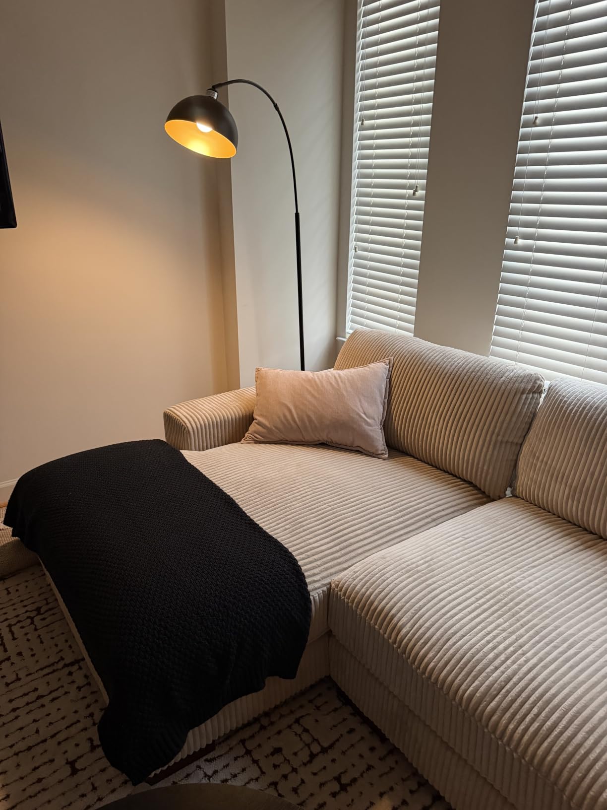 Upgraded Black Arc Floor Lamps for Living Room - Dimmable Arched Floor Lamp with Remote Control & 2700-6000K 9W LED Bulb Included, Modern Arch Standing lamp, Industrial Tall Lamp for Bedroom Reading customer photo 1