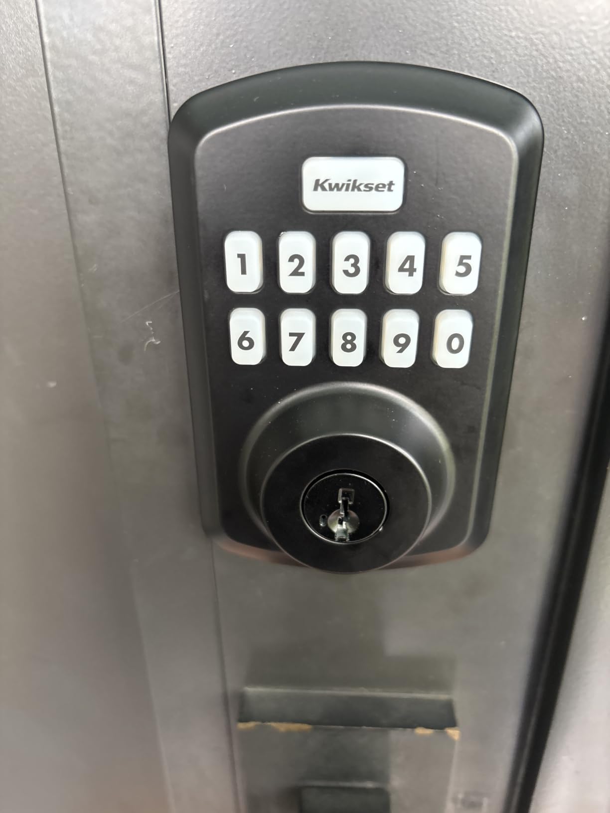 Kwikset Powerbolt 250 10-Button Keypad Satin Nickel Transitional Electronic Deadbolt Door Lock, Featuring Convenient Keyless Entry, Customizable User Codes, and Auto-Locking customer photo 1