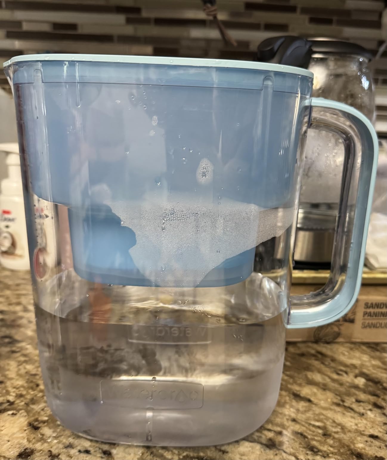 Waterdrop PT-07B-A Alkaline Water Filter Pitcher, 10-Cup, Up to pH 9.5 | Healthy, Clean & Toxin-Free Mineralized Alkaline Water, Up to 100 Gallons, Improves Coffee Taste, BPA-Free, Blue customer photo 1