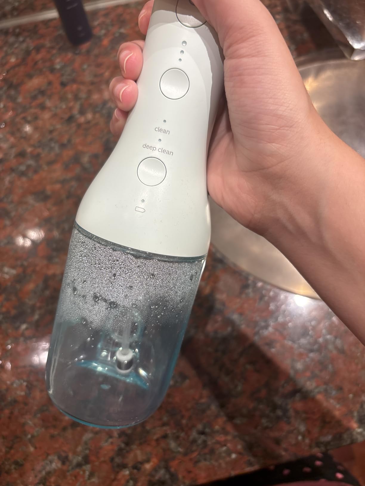 Cordless Power Flosser 3000, Water Flosser, 2 Nozzles | 150% Better Gum Health, Quad Stream Technology, 2 Floss Modes, 3 Pressure Levels, IPX7 Waterproof, 2 Nozzles, Black HX3826/23 customer photo 1